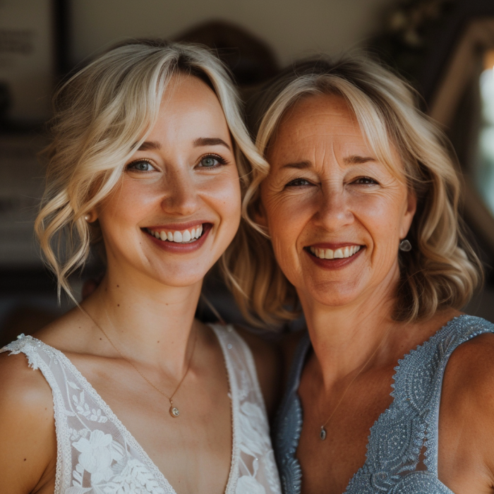 A bride with her mother on her wedding day | Source: Midjourney