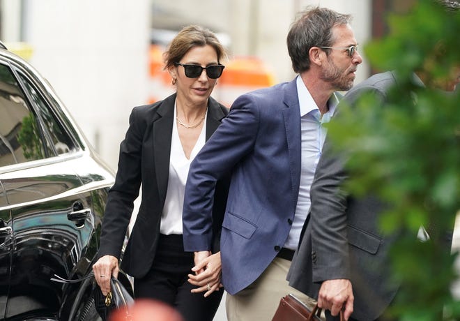 Hallie Biden, widow of Beau Biden and former girlfriend to Hunter Biden, arrives with her husband, John Hopkins Anning, at federal court during Hunter's trial for criminal gun charges in Wilmington on Thursday, June 6, 2024.